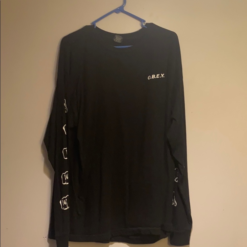 Obey long sleeve black tee shirt